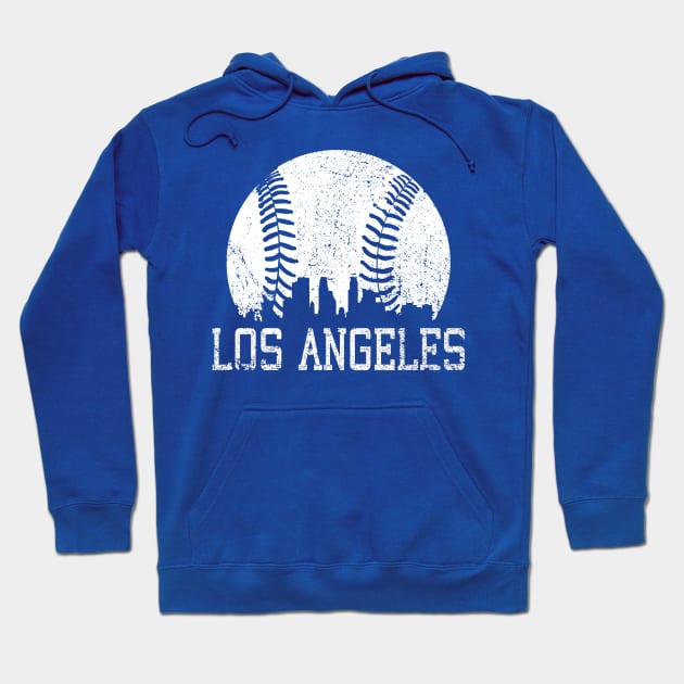 Vintage Los Angeles LA Skyline Baseball For Gameday Hoodie by justiceberate